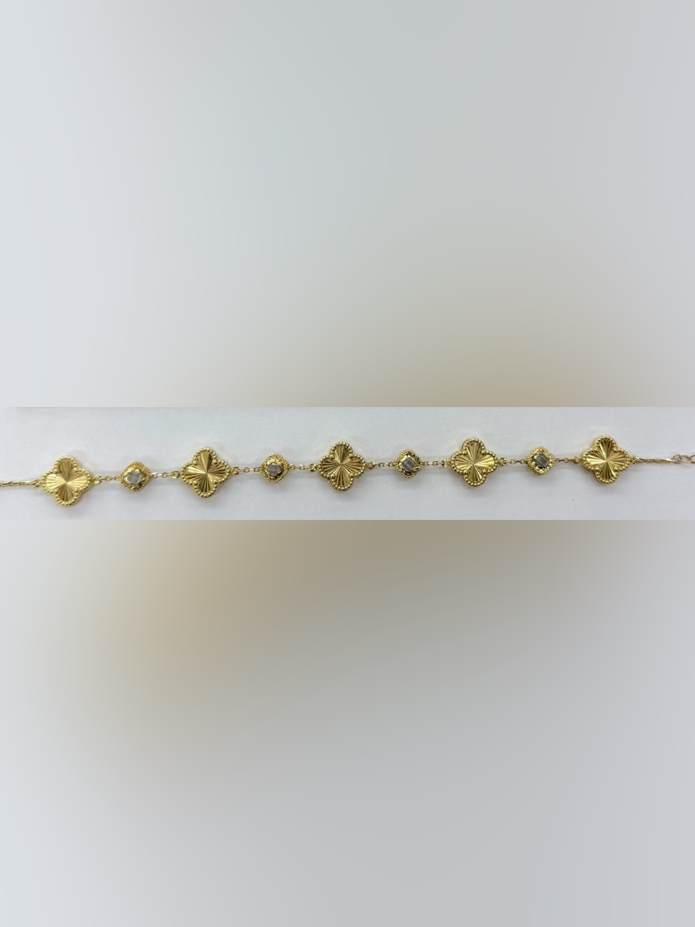 Gold Clover Drop Pendant Bracelet- Women's Jewelry 10K